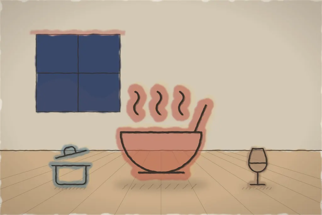 Cina bucovineană în sufrageria cu sobă (ilustrație)